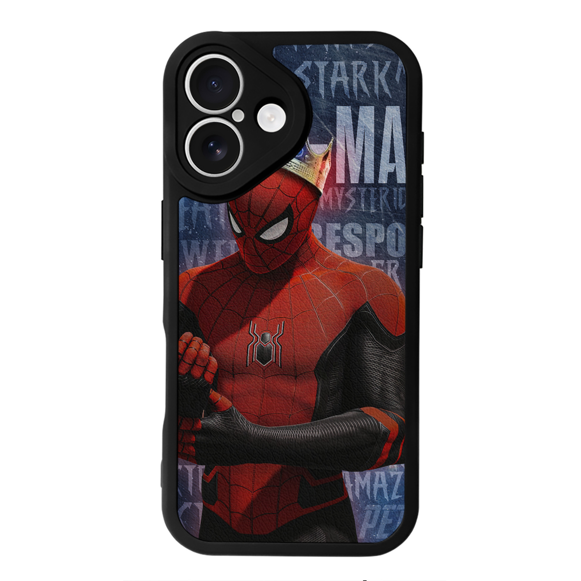 （画像用） Spider Man スパイダーマン 【iPhone 16シリーズ対応】シリコンスマホケース（レザー調） 材質：シリコン